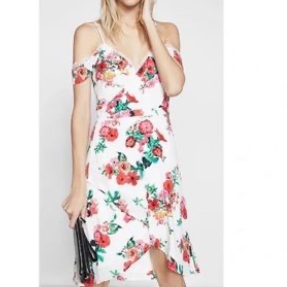 Express Red and Black Sundress Sleeveless Midi